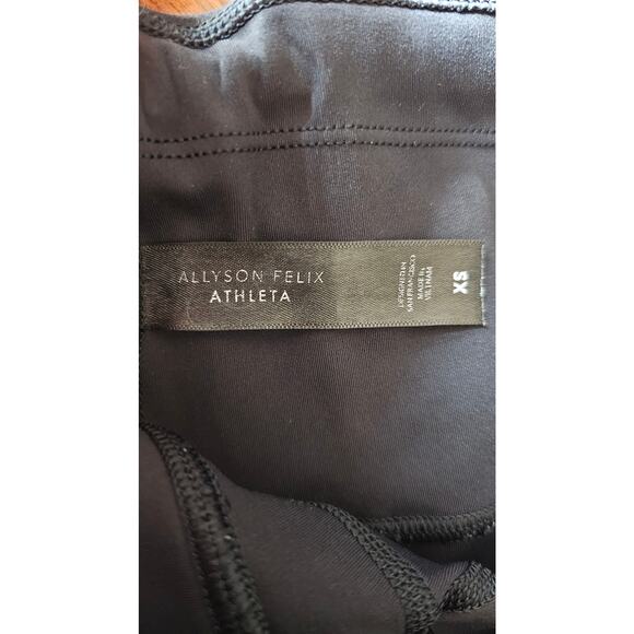 Alyson Felix Athleta Pants, Yoga, Running, Reflector, Mesh Sides, Black, Sz XS - Picture 7 of 10